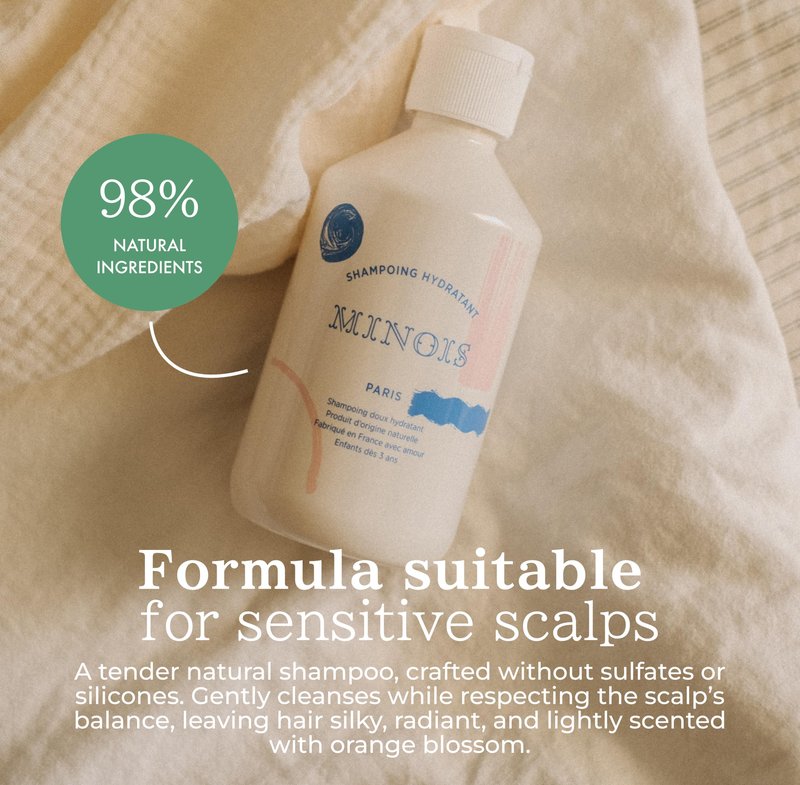 MINOIS PARIS Gentle Kids Shampoo with Aloe Vera & Orange Blossom | Natural Non Toxic Shampoo for Toddler & Children | Hydrating Organic Hair Care | Made in France 10.14 fl oz