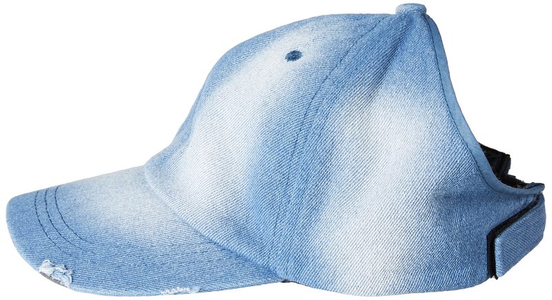 Beautifully Warm Satin Lined Baseball Caps for Women | Ponytail Hat for Curly Natural Hair | Backless Cap | Curl Hair Cap Denim