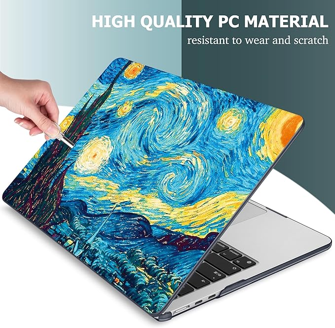 Mektron for 2026 MacBook Air 13-inch M5 Laptop Case A3449 with 13.6-inch Liquid Retina Display Fits 2025 A3240 M4 2024 A3113 M3 2023 A2681 M2 Printed Shell for MacBook Air 13.6", Abstract Starry Sky