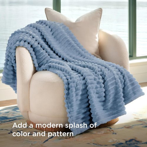 Bedsure GentleSoft Fall Throw Blanket - Cozy Blue Blanket for Couch, Perfect for Women & Girls, 50x60 Inches