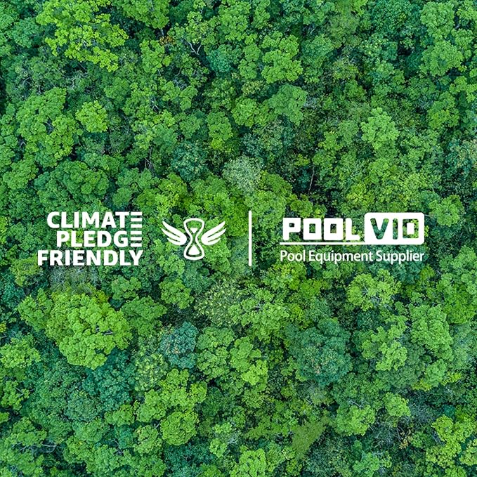 Poolvio Swimming Pool Leaf Skimmer Net, with 5 Sections Telescopic Aluminum Pole & Nylon Medium Fine Mesh Pool Net, Pool Cleaning Tool for Removing Leaves & Debris
