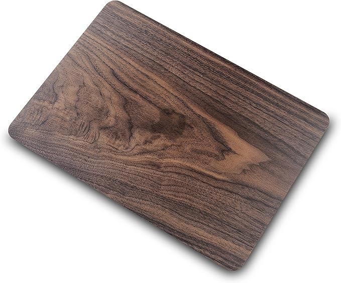 KECC Ultra Thin Case for MacBook Air 13 inch 2022-2018 Release M1 Chip, Lightweight Plastic Hard Shell for MacBook Air 13.3” + Keyboard Cover + Sleeve, Walnut Wood