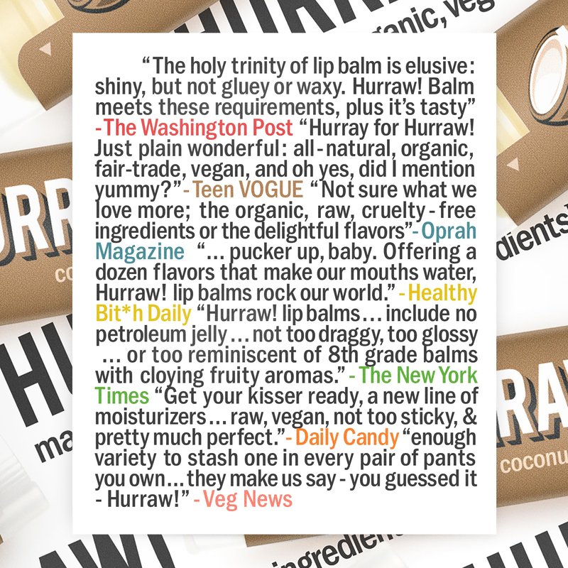Hurraw! Lip Balms: Staff Favorites, 5 Balm Bundle Pack – Mint, Earl Grey, Coffee Bean, Coconut, Black Cherry (Sheer Red Tint). Organic, Certified Vegan, Cruelty & Gluten Free. All Natural. Made in USA