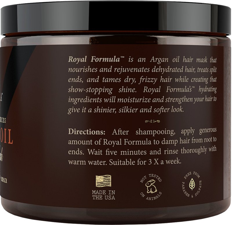 Argan Oil Hair Mask – Deep Conditioning Repair Treatment for Dry, Damaged & Color-Treated Hair | 100% Organic Argan & Almond Oils & Pro-Vitamin B5 – Sulfate & Paraben Free – 8 oz