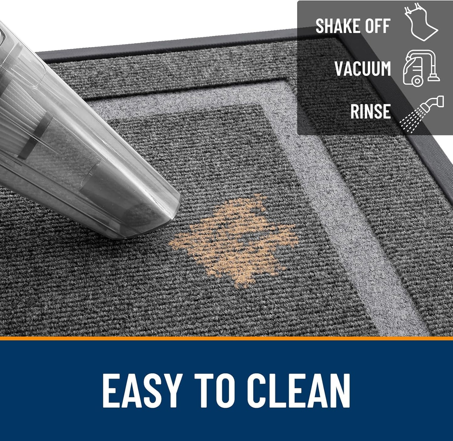 OLANLY Waterproof Front Door Mat - All-Season, Fade Resistant, Easy Clean | 59x20, Dark Grey