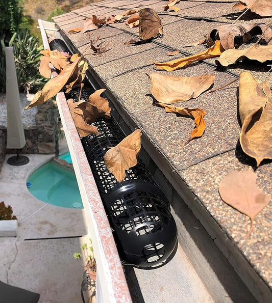 20 Gutter Cups Gutter Guards - 30 Feet Long - Best Gutter Cover Protection â Easy DIY Installation, no Tools Required â Stop Leaves and Pine Needles from Clogging Gutters