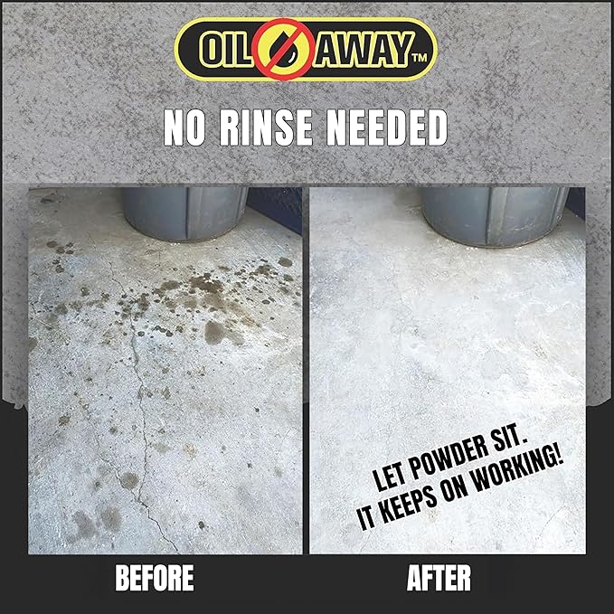 Oil Stain Fighter Starter Kit with Pretreat Solution for Maximum Results | 2 oz. Pretreat Spray + 5 oz. Enzyme Powder | No Rinse Safe Concrete Cleaning Duo for Driveways and Patios | Starter Size