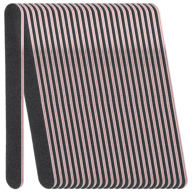 Nail Files (200 Pack), Professional Emery Board 100/180 Grit Nail File Double Sided Emory for Natural and Acrylic Nails Fingernail Files for Gel Nail Reusable Manicure Disposable Pedicure Black
