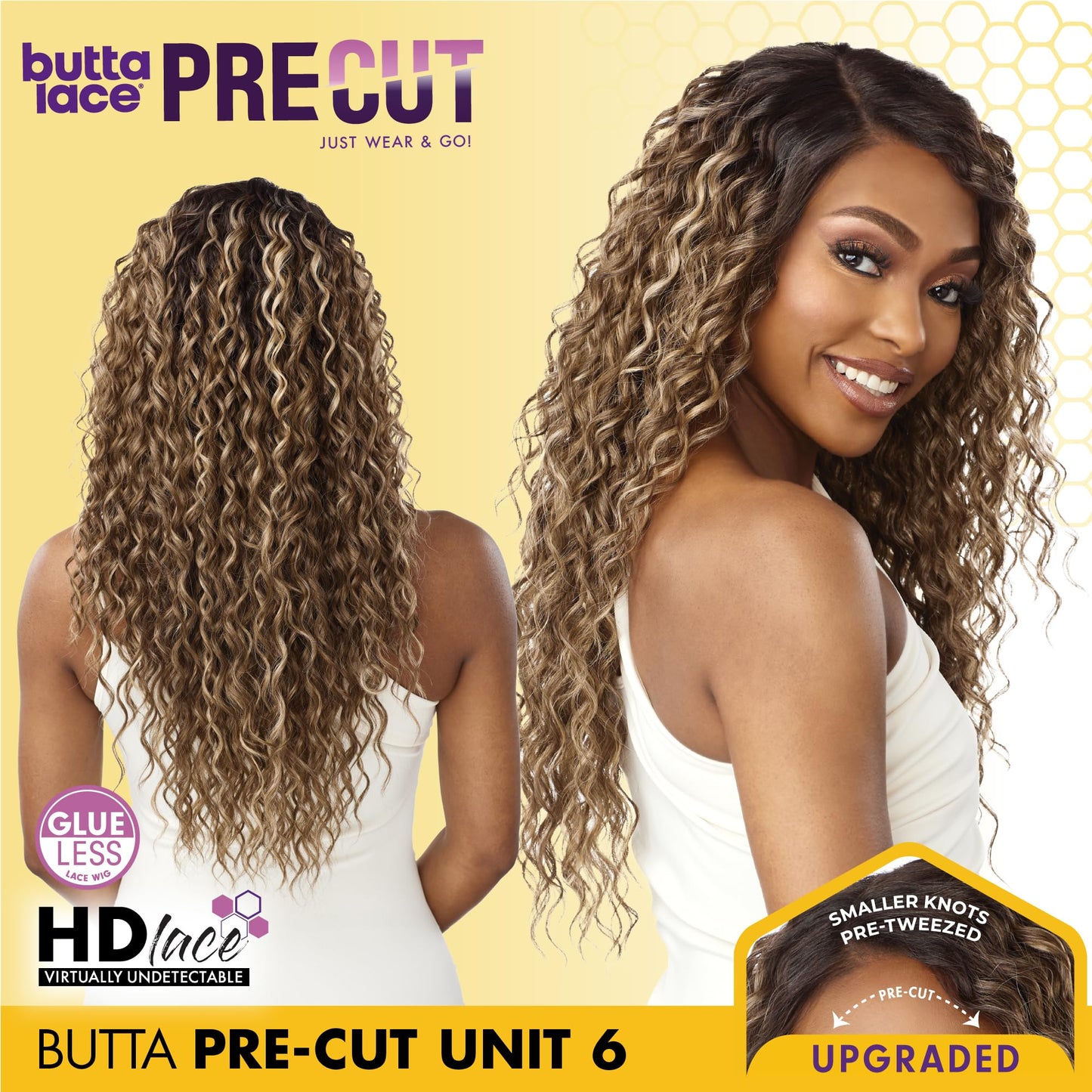 Sensationnel Butta Lace Precut Wigs - Unit 6 Glueless Extra Wide 5 Inch Deep Parting Synthetic Pre Tweezed Smaller Knot Hairline (TH2/30)
