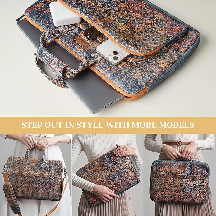 Maison d'Hermine Laptop Bag with Pocket Upto 15.5 inch Stain and Water Repellent Cotton Canvas Spring Summer (Imperfection)