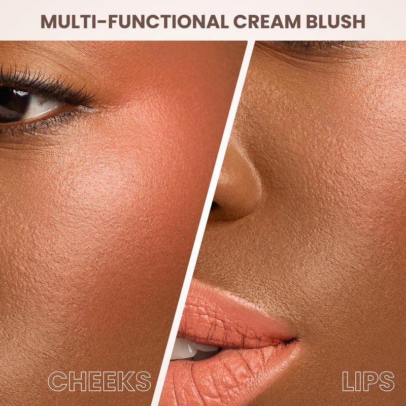 POISE Makeup HD Crème Lip and Cheek Compact | High Pigment Cheek Blusher and Lipstick in One Hydrating for Skin Infused w/Shea Butter, BEAUTIFUL