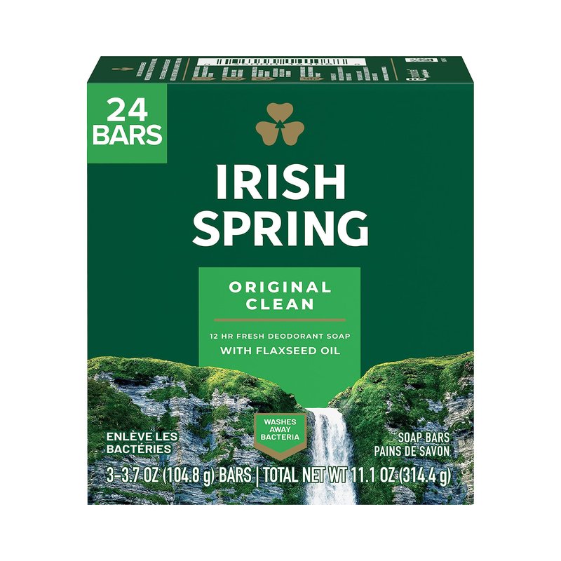 Irish Spring Original and Icy Blast Bar Soap Bundles, 3.7 Ounce Bars, Packs of 8 and 24