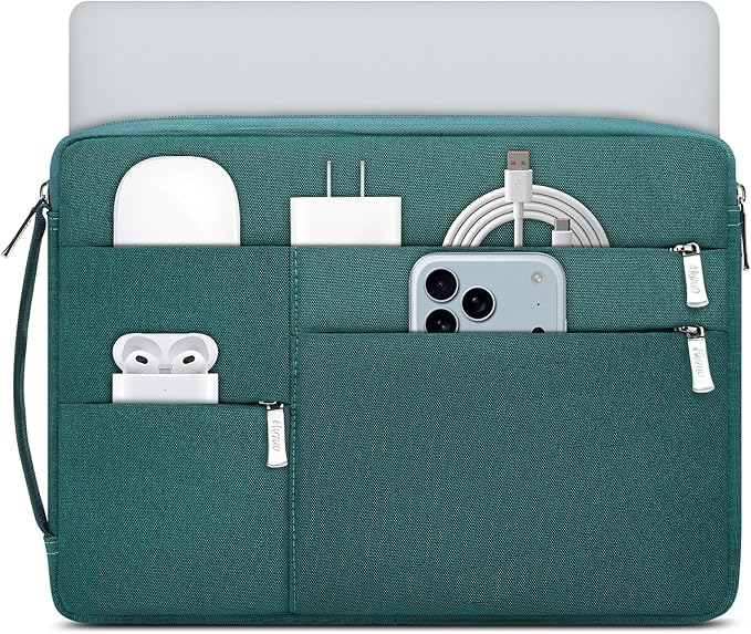 HYZUO 13.3-14 Inch Laptop Sleeve Bag for MacBook Pro 14 M5-M1 Pro/Max A3426 A3427 2026-2021, MacBook Air/Pro 13, 13.8-13.5 Surface Laptop/Book, Notebook Case for 13" HP Dell Lenovo Asus, Dark Green