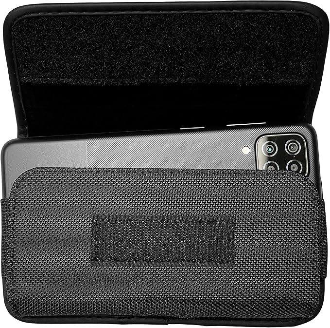 Eaglecell Nylon Cellphone Holster for iPhone SE (4.7"), iPhone 5, 5S - Horizontal Case Canvas Waist Carrying Pouch with Belt Clip/Loops, Black