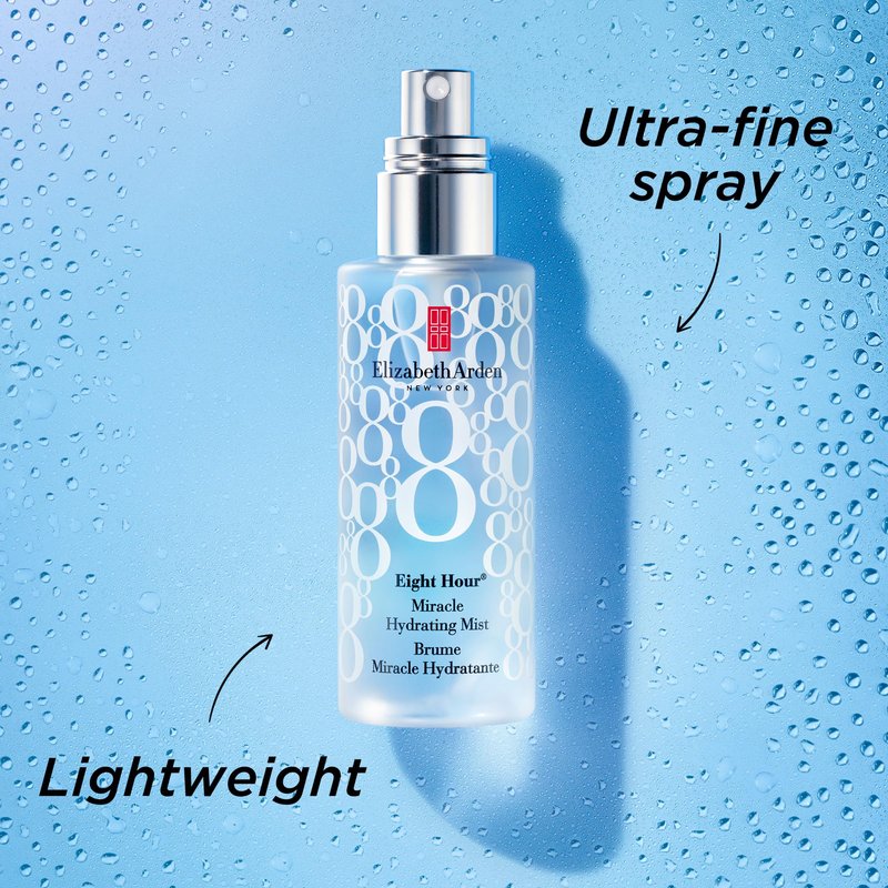 Elizabeth Arden Eight Hour Miracle Hydrating Face Mist, Dewy Facial Spray Moisturizer, Dry Skin Care with Antioxidants & Glycerin, 3.4 fl oz