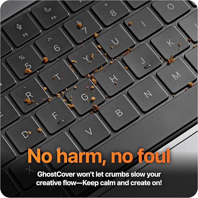 GhostCover Original Premium Ultra Thin Keyboard Cover Protector, Compatible with 2021-2026 MacBook Pro 14"/16" M1-M5 Pro/Max, 2022-2026 M2-M5 MacBook Air 13"/15", US ANSI Layout, Translucent