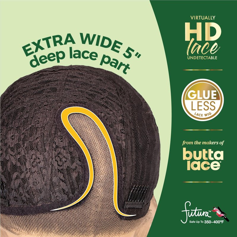 Sensationnel Chicbob Lace Frontwig - Bob Unit 3 Face Framing Glueless Wig Wide 5 Inch Deep Part Synthetic Preplucked Hairline (SAPPHIREGREEN)