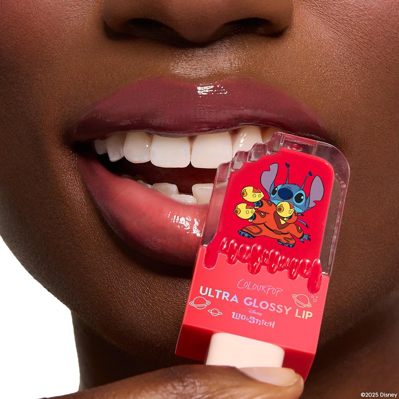 ColourPop x Stitch Ultra Glossy Lip Gloss - High-Shine, Non-Sticky & Hydrating Lip Gloss with a Flexible Paddle Applicator - Sheer Coral Red - Experiment 626 (0.24 Fl oz)