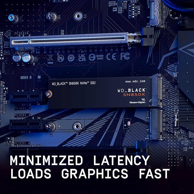 WD_BLACK SN850X 4TB NVMe SSD - M.2 2280, Up to 7,300 MB/s Read speeds, Up to 6,300 MB/s write speeds, Gaming Expansion, High Performance Internal Solid State Drive - WDS400T2X0E