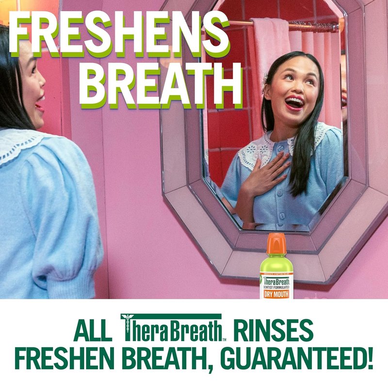 TheraBreath Dry Mouth Oral Rinse - Tingling Mint Flavor | Dentist-Formulated, 16 Fl Oz (2-Pack)