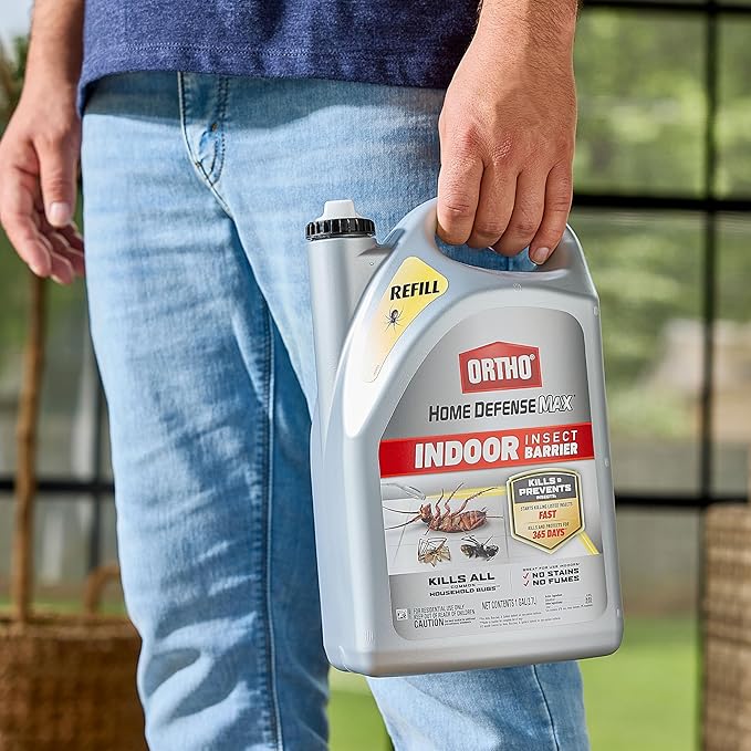 Ortho Home Defense Max Indoor Insect Barrier Refill, Kills Ants, Roaches, Spiders, Fleas and Ticks, 1 gal.