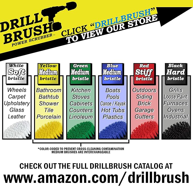 Drill Powered Scrubbing Brush Heads - Professional Boat Detailing Accessories - Aquatic Cleaning Supplies - Tank Scrubbing Brush - Boat Hull Cleaning Tools - Barnacle Busting Brush - Detailing Set