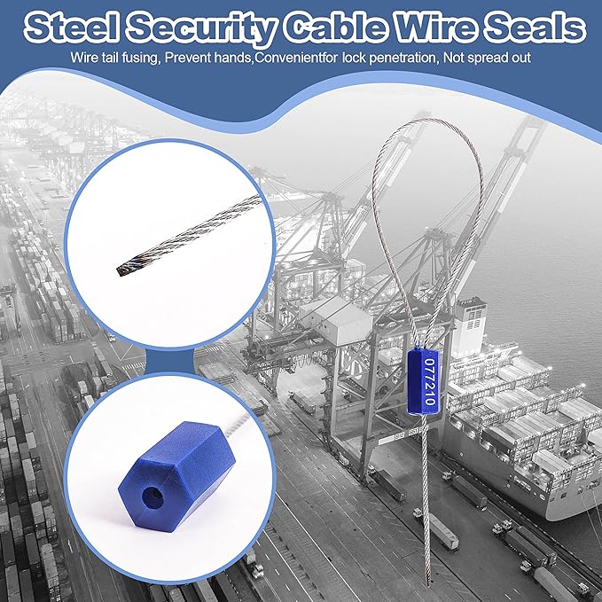 ayktiuf 600 Pieces Security Cable Seals, Metal Number Security Tags for Truck, Trailers, Cargo, Containers, Vans, Oil Tank, Milk Vehicle (Green, 600 Pack)