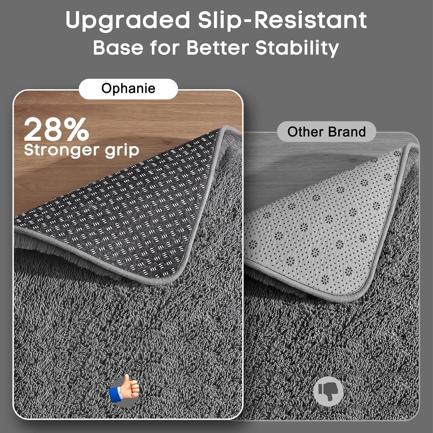 Ophanie 8x10 Area Rug - Soft Non-Slip Shag Carpet for Living Room & Bedroom | Grey Indoor Decor