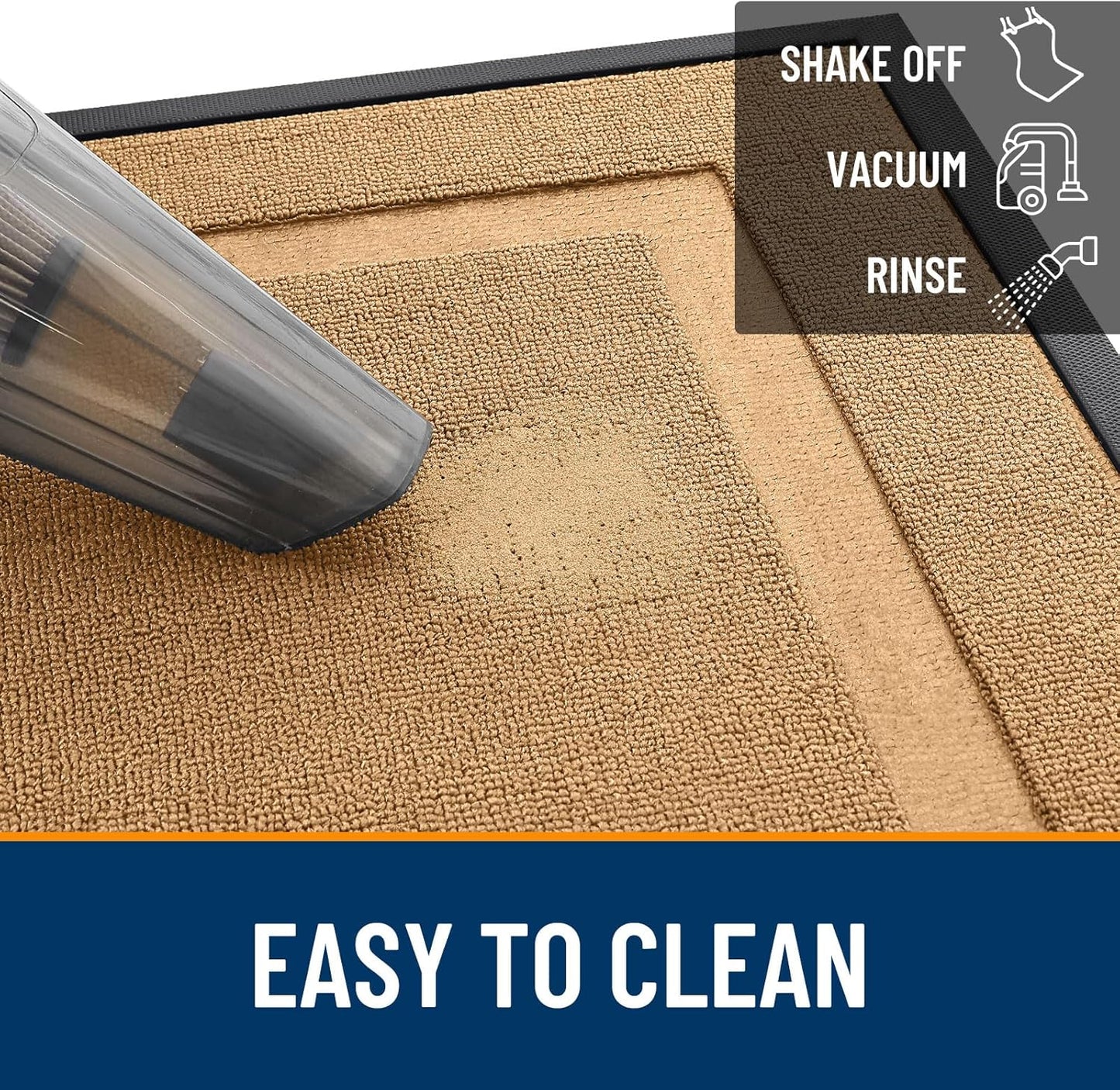 OLANLY Waterproof Front Door Mat - All-Season Indoor/Outdoor Doormat, Easy Clean, 29.5x17, Butter Yellow