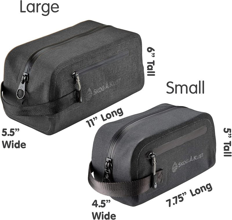 Skog Å Kust DoppSåk Waterproof Travel Toiletry Bag - Large, Leak-Proof Design, Black