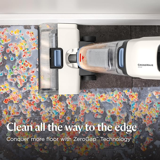BISSELL CrossWave Edge, Multi-Surface Hard Floor Cleaner Wet Dry Vacuum with Zero-Gap Edge Technology, 4111A
