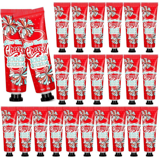 Cheerleader Hand Cream Lotion Set - 24 Pcs Cheer Team Gifts | Perfect for Senior Night & Celebrations (Red)