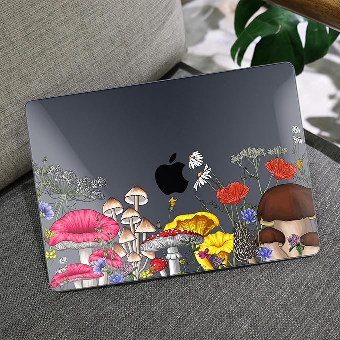MEEgoodo for MacBook Air 13 inch Case 2021 2020 2019 2018 Released A2337 M1 A2179 A1932 with Touch ID, Plastic Hard Shell & Keyboard Cover Compatible with MacBook Air 13.3, Forest of Mushrooms