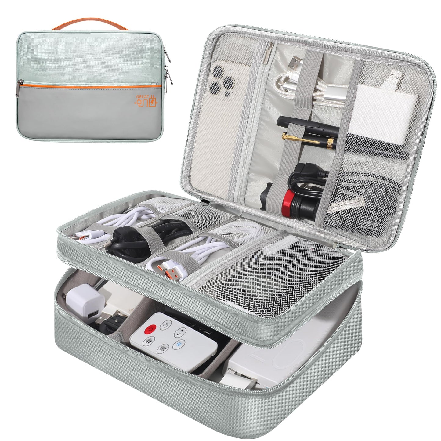 CILLA Electronic Organizer Travel Case, Travel Cord Organizer Case Portable Waterproof Cable Organizer Bag for Charger, Cord, USB, Power Bank, Earphone