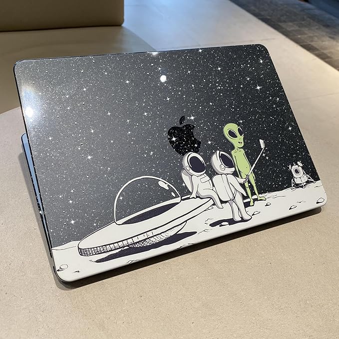 MEEgoodo Case for M5/M4/M3/M2 MacBook Air 13 inch Case 2026 2025 2024 2022, Fit Model A3449/A3240/A3113/A2681, Laptop Hard Shell Compatible with MacBook Air 13.6-inch, Astronauts & Alien