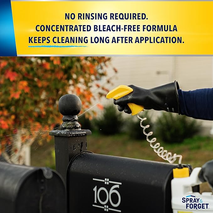 Spray & Forget Ready-to-Use House & Deck Outdoor Cleaner - Nested Trigger Spray Bottle - 1 Gallon