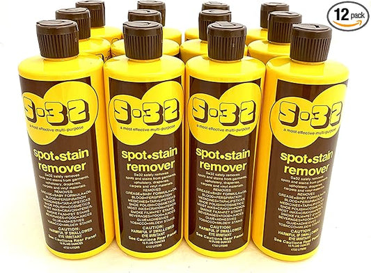 Multi-Purpose Spot and Stain Remover, Safely Removes Stubborn Spots and Stains, Strong for Commercial Use, Safe for Household Use, 16 Fl Oz, 12 Bottles, 1 Case.