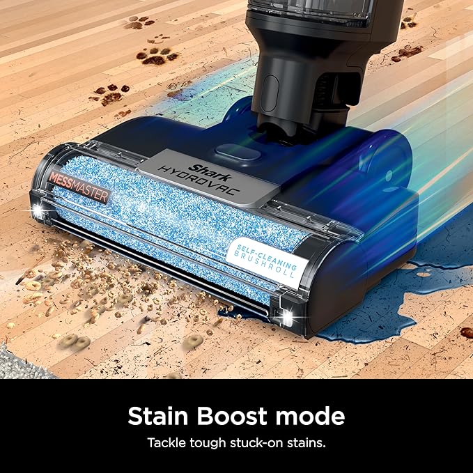 Shark HydroVac MessMaster Wet Dry Vacuum Cleaner, Cordless, 3-in-1 Vacuum Mop All in One & Self-Cleaning System, Lightweight, Powerful Suction, for Hard Floors & Area Rugs, Stone, WD261,Rose Gold