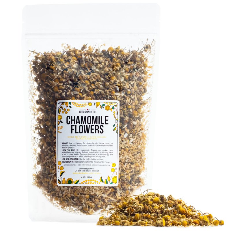 Dried Chamomile Flowers Bulk - Edible Dry Flowers for Relaxing Chamomile Tea - Dried Flowers for Soap Making, Chamomile Herbs Petals for Bath, DIY Salve & DIY Projects