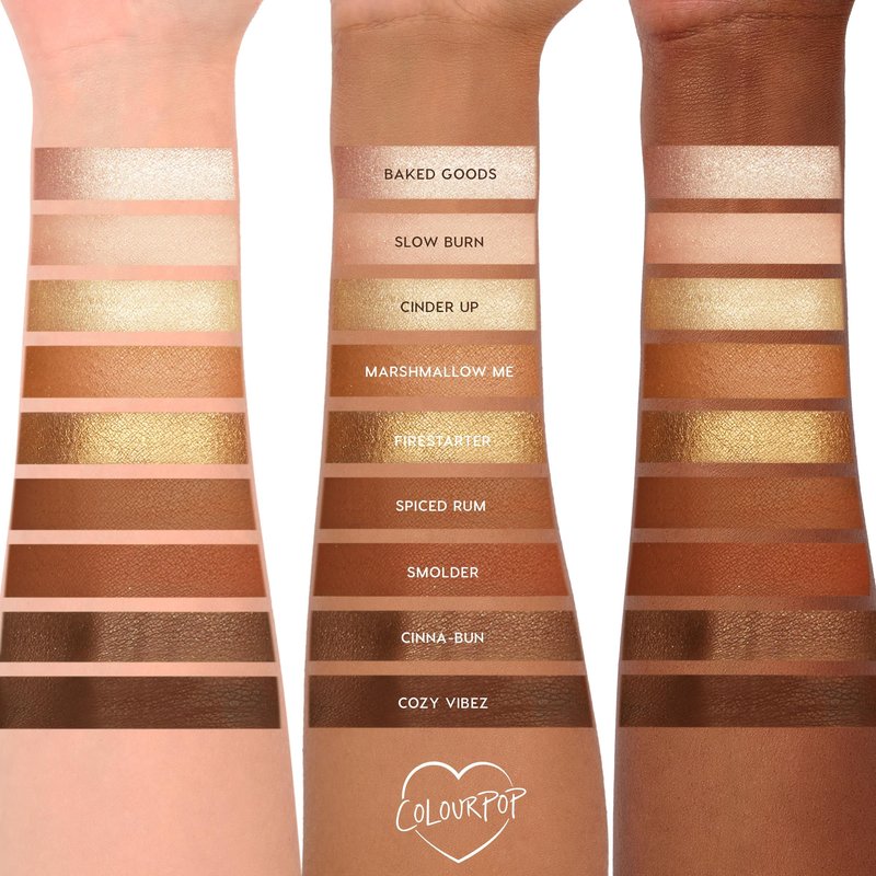 ColourPop Eyeshadow Palette - Eye Makeup Palette with Matte, Metallic, Matte Sparkle & Glitter Finishes - High-Pigment Eye Makeup with a Long-Wearing Formula - Feelin' Toasty (0.3 oz)