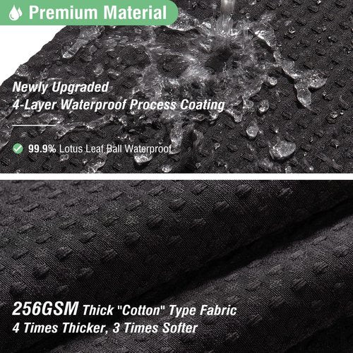 Dynamene Stall Fabric Shower Curtain - 48 inch Wide Waffle Weave Weighted Thick Cloth Shower Curtains for Bathroom, Neutral Heavy Duty Hotel Spa Luxury Bath Curtain Set with 8 Hooks, 48x72, Black