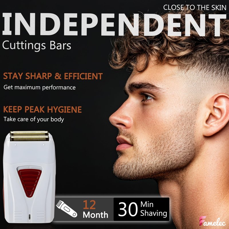 FAMELEC Replacement Heads for Andis Shaver Pro-Foil & Lithium - Super Soft Gold Titanium Cutters for Andis Foil Shaver Replacement TS1 17150 17235 17220 TS2 17200, Compatible with Razor Blades