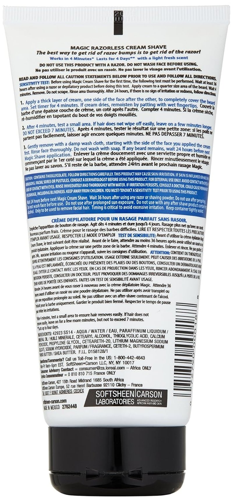 Magic Razorless Cream Shave - Smooth Skin Formula, 6 Oz | Pack of 6