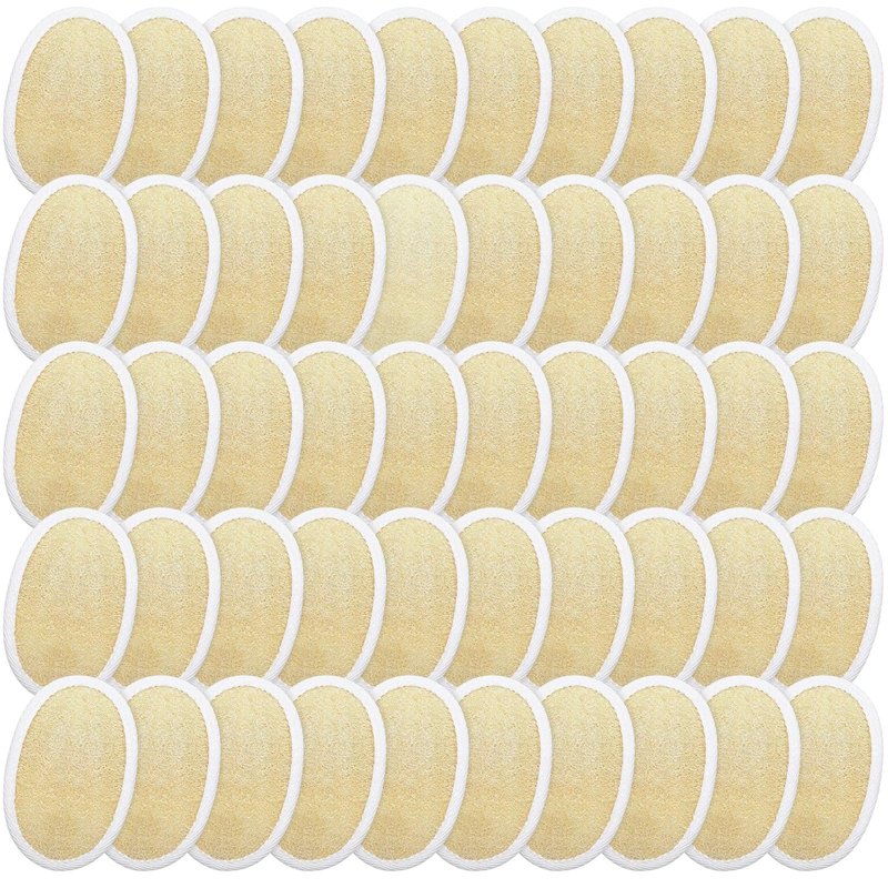 Exfoliating Loofah Pad - 50 Natural Luffa Scrubber Sponges for Men & Women | Bath & Shower Essential