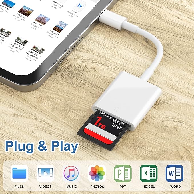 TIANSONG USB C SD Card Reader,USB 3.0 High Speed to SD Card Adapter for iPhone 15/16 Pro Max iPad Pro Trail Game Camera Viewer for MacBook Pro/Air iMac M1 M2 M3 Galaxy S24 Android PhoneTablet (White)