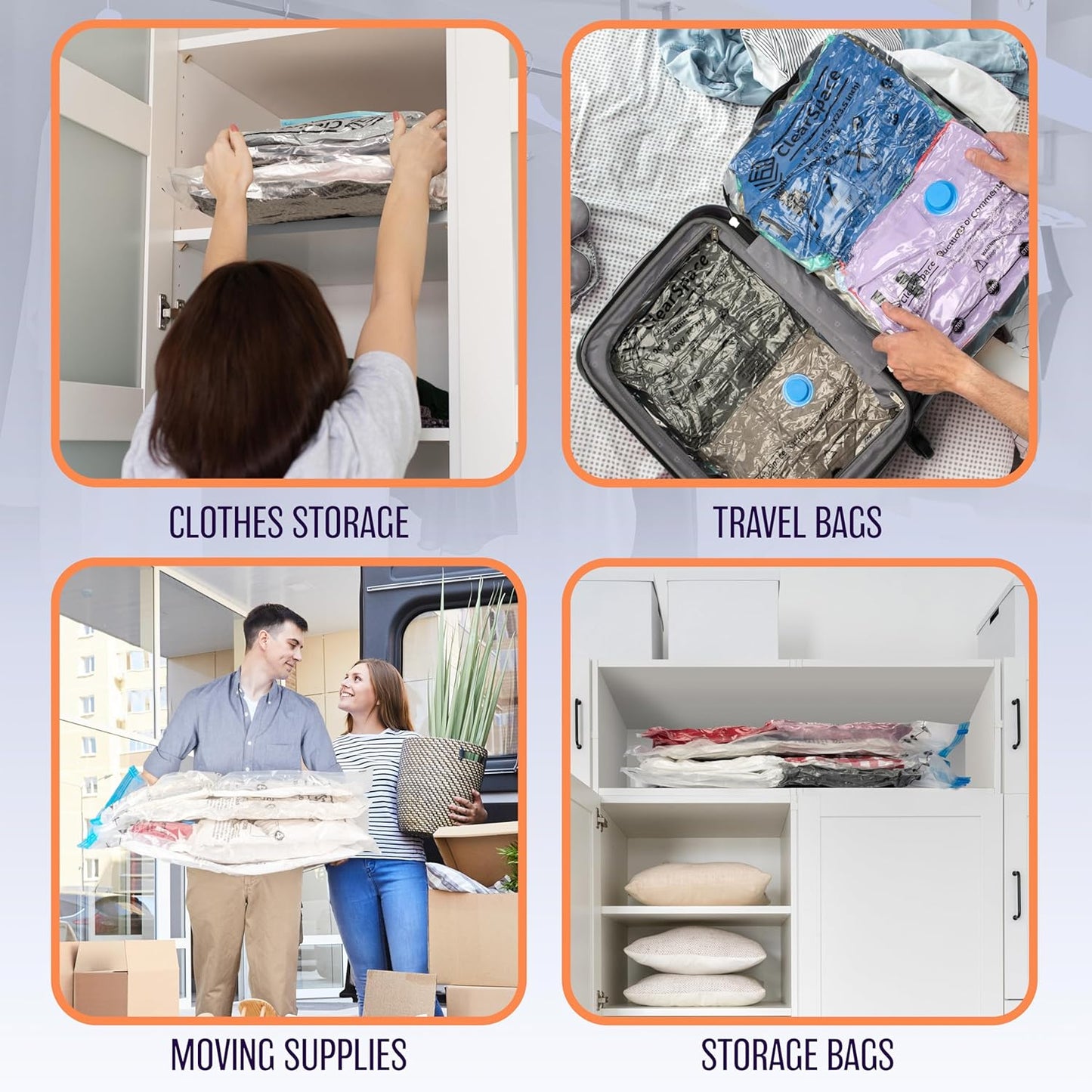 Skiennix Vacuum Seal Bags - Jumbo Space Saver for Clothing & Blankets | Hand Pump Included