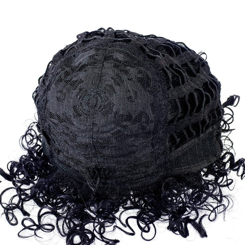 SWACC 20-Inch Long Big Bouffant Curly Wigs for Women Synthetic Heat Resistant Fiber Hair Pieces with Wig Cap (Black)
