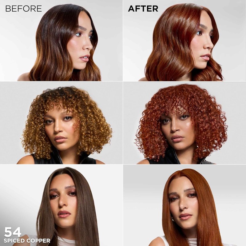 L'Oreal Paris Feria High Intensity Hair Color - Multi-Faceted Shimmering Dye | 54 Spiced Copper, 1 Kit