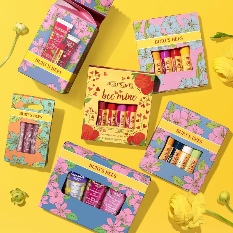 Burt's Bees Lip Balm Set - Natural Beeswax & Fruity Flavors | 4 Tubes, 0.15 oz Each
