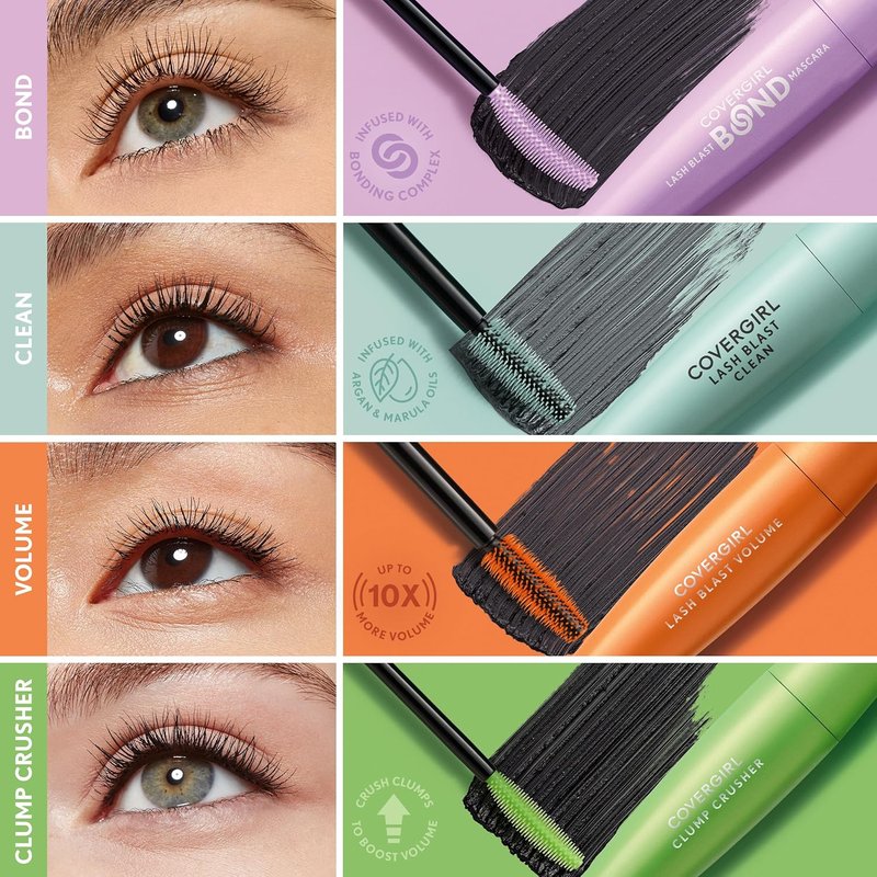 COVERGIRL Lash Blast Bond Volume Mascara - Extreme Black | Nourishing, Smudge-Proof, Vegan Formula